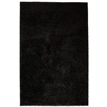 vidaXL Alfombra Shaggy Peluda 120x170cm Negra Decoración Interior Casa y Hogar