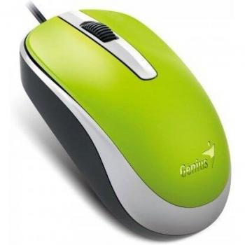 Ratón óptico Genius DX-120, USB, 1200 DPI, verde, cableado