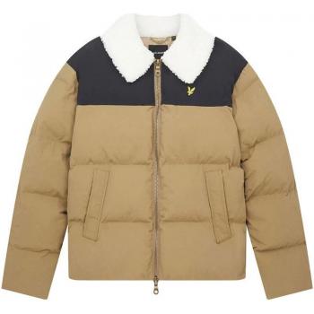 Chaqueta Deportiva para Hombre Lyle & Scott con Cuello de Borg en Color Marrón