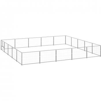 vidaXL Dog Kennel Silver 25 m² Steel