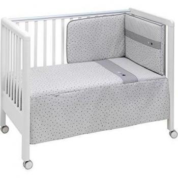 Cambrass Stela - Juego de colcha I/V + protector, 60 x 120 cm, color gris