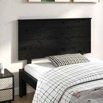Cabecero para cama madera maciza de pino negro 124x6x82,5 cm