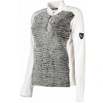 Dare2b Aspiration Faux Fur Knit Half Zip Warm Backed Fleece Sweater, Mujer, Charcoal Grey/White, 10