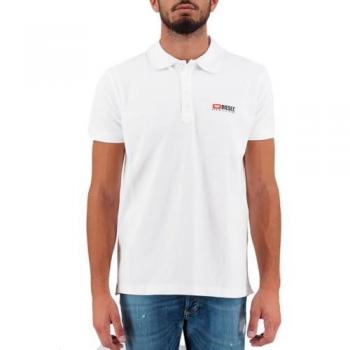 Diesel T-Weet Men's White Cotton Polo Shirt with Contrasting Logo - Size XL