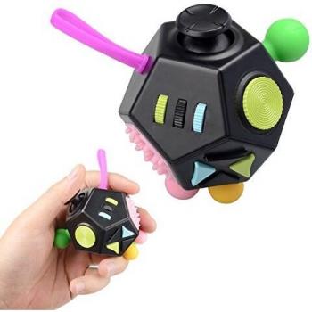 JIM'S STORE Juguete Antiestrés Stress Cube, 12 Lados Cubo de Descompresión Juguete de Atención a la Ansiedad Juguete de Dedo Sensorial para ADHD, Add Adultos y Niños