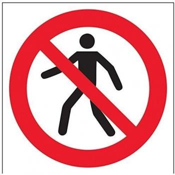 vsafety 51002 - at-r prohibición Logo Sign, plástico rígido, no entrada, cuadrado, 200 mm x 200 mm, Negro, Rojo