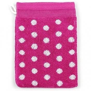 Manopla de baño 16 x 21 cm Domino rosa 550 G/m2