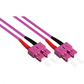 Cable de Fibra Óptica LWL Duplex OM4 50/125µ SC/SC, 3m, Violeta