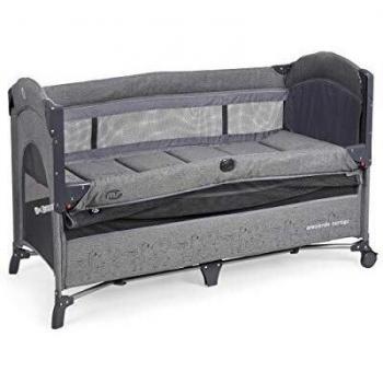 Innovaciones Ms 630405 - Cuna De Viaje Y Cuna Colecho - 2 En 1 - Dos Alturas, Cambiador Y Mosquitera De Serie, Plegable Y Transportable, Unisex,Gris Oscuro