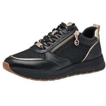Zapatillas de cuña TAMARIS 39, negras con detalles metálicos, para mujer, de imitación cuero y textil, calzado casual