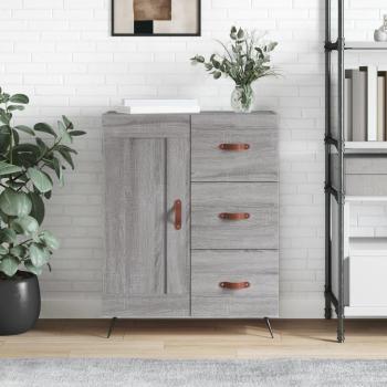 Aparador de madera de ingeniería 69,5x34x90 cm en color gris Sonoma, mueble de almacenaje para salón, buffet y armario auxiliar