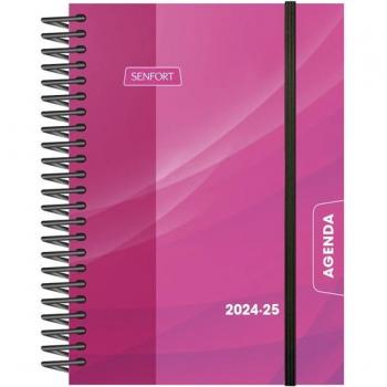 Agenda Escolar 2024-2025 Senfort Student Prisma Espiral Tapa PP D/P 120x170 con Goma Fucsia