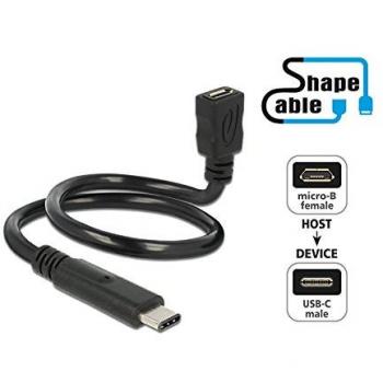 Cable USB 2.0 Tipo C a Micro USB B de 0.35 m Negro