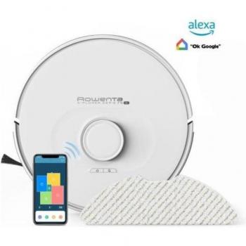 Rowenta X-Plorer Serie 75 S+ Robot Aspirador y Mop Wifi, Navegación Láser, Función Lavado, Autonomía 120 min, Blanco