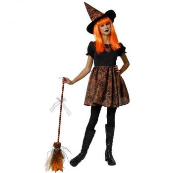 Rubie's Disfraz de Bruja Spiderweb neón naranja para niña