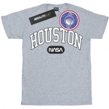 Camiseta de algodón para mujer NASA Houston Collegiate estilo boyfriend