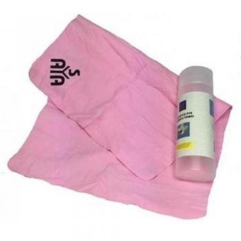 TOALLA SINTETICA PVA CHAMOIS PARA NATACION ROSADA