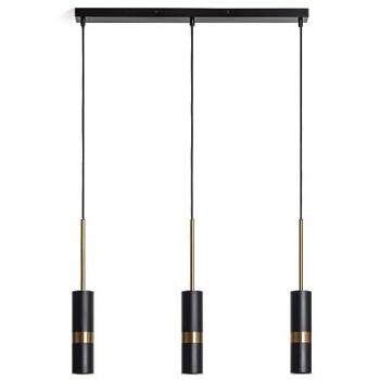 Lámpara Colgante de Metal Lumen con 3 Focos en Negro para Decoración de Salón, Habitación y Dormitorio