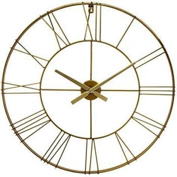 Reloj de pared metálico dorado 3D Vintage - 70 cm diámetro