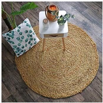 Alfombra redonda Boho natural 100% yute - Ø 120 cm