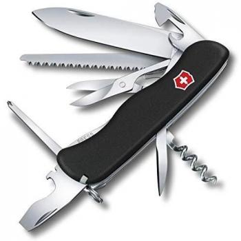 Navaja Suiza Victorinox Outrider Negra, Multifuncional 14 Funciones, Ligera, con Destornillador Philips y Tijeras, 158 gr, 111 mm