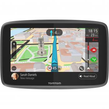 TomTom GO 6200, GPS para coche, 6 pulgadas, llamadas manos libres, Siri y Google Now, actualizaciones via Wi-Fi, traffic para toda la vida mediante tarjeta SIM, mapas mundiales, mensajes de smartphone