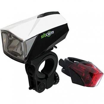 Bicicleta LED Luz Set 50 LUX Sensor Recargable Frente y Trasero USB Blanco