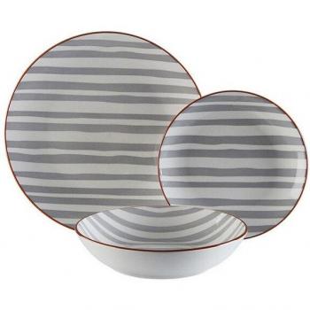 Set de Vajilla Versa Venecia 18 Piezas Gris Porcelana