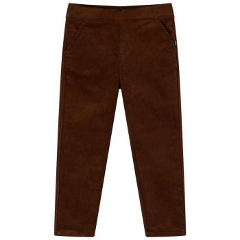 Pantalón Infantil Color Coñac con Cinturilla Elástica y Bolsillos Laterales 140
