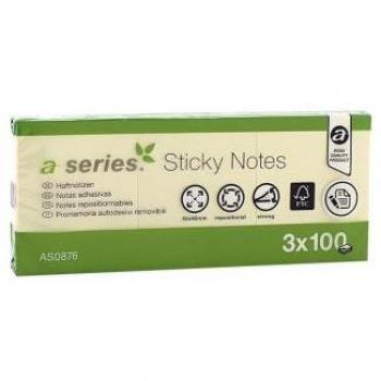 Bloc de notas adhesivas A-Series 40x50mm amarillo AS0876