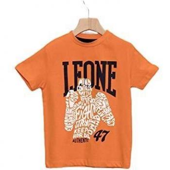 Leone - Camiseta Infantil de Manga Corta Fight 47 - Naranja