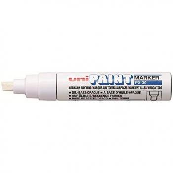 Marcador de Pintura Permanente Uni-Ball PX-30 Blanco - Punta Biselada 4-8.5mm - Tinta Resistente al Agua y Luz