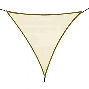 Outsunny Toldo Vela Color Crema sombrilla Parasol triangulo Tela de Poliéster Jardin Playa Camping Sombra Medidas, Medida 3x3x3 Metros, Color Crema