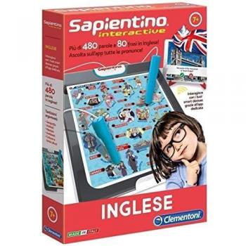 Clementoni - 16077 - Sapientino Interactive - Inglés, bolígrafo Interactivo - Juego Educativo de 7 años, electrónico con Pilas Incluidas - Juego para Aprender inglés - Fabricado en Italia