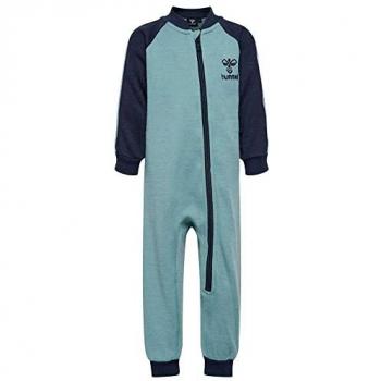 Hummel Bello Long Sleeve Baby Boy Romper in Mineral Blue 0-1 Months
