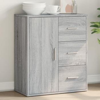Aparador de madera multicapa gris Sonoma 60x31x70 cm
