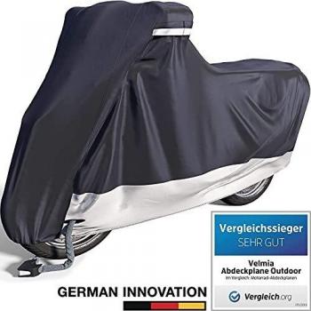 Funda para Moto de Velmia, cubremotos para Interior y Exterior [Tamaño L] Manta de Scooter Impermeable para el Invierno, Protege la Pintura y es Resistente al Calor