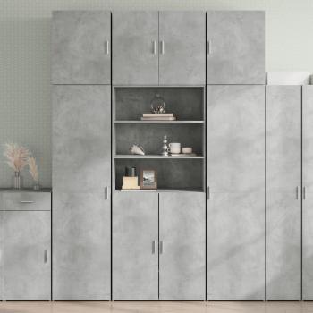 Aparador alto de madera de ingeniería gris hormigón 80x42,5x249 cm Vidaxl