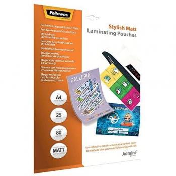 Fellowes Fundas para Plastificar Mate A4, 25 Unidades (5602101)