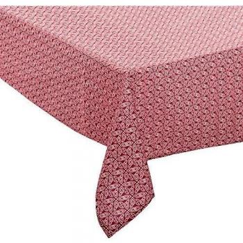 Mantel antimanchas de poliéster 140x240cm Olia - Rosa y Étnico