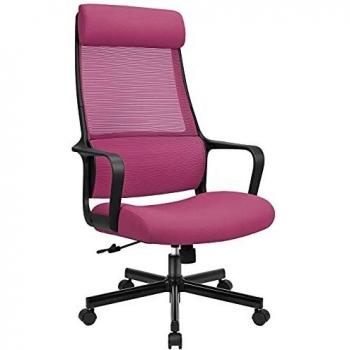 MELOKEA Silla Oficina Ergonómica, Silla de Escritoria ​Giratoria con Soporte Lumbar, Silla de Trabajo Malla con Reposacabezas Ajustable, Silla Computadora Transpirable, Carga Máxima 150 Kg