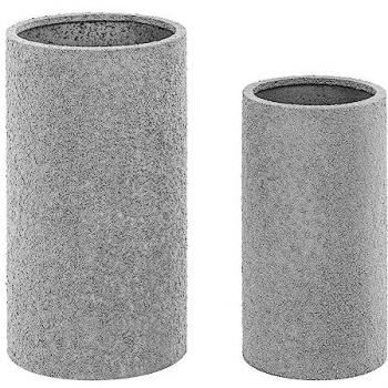 Juego de 2 Macetas Redondas de Acero Corten con Aspecto Arenisca - Royal Catering