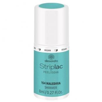 Alessandro Striplac Peel or Soak Vegan Nail Polish 8ml - Color Maledivia (Light Blue with Shimmer)