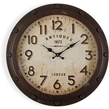 Versa Mdina Reloj de Pared Silencioso Decorativo para la Cocina, el Salón, el Comedor o la Habitación, Medidas