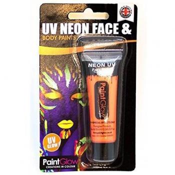 Smiffy's - UV Neon pintura para cara y cuerpo en paquete de ampolla, 10 ml, color naranja