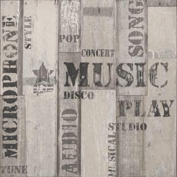 Noordwand Urban Friends Coffee Papel Pintado Tablas Madera Palabras Gris Negro