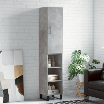 Aparador de madera contrachapada gris hormigón 34,5x34x180 cm vidaXL