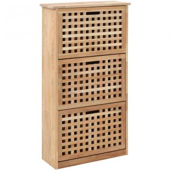 Zapatero de Madera Maciza de Nogal 55x20x104 cm