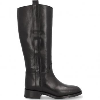 Botas de mujer Alpe de piel de becerro con suela antideslizante y cierre de cremallera, modelo Couture negro, altura de tacón 1 a 3 cm