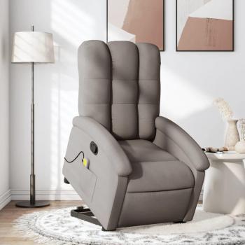 Sillón de masaje reclinable elevable de tela en gris claro, gris oscuro y negro - vidaXL